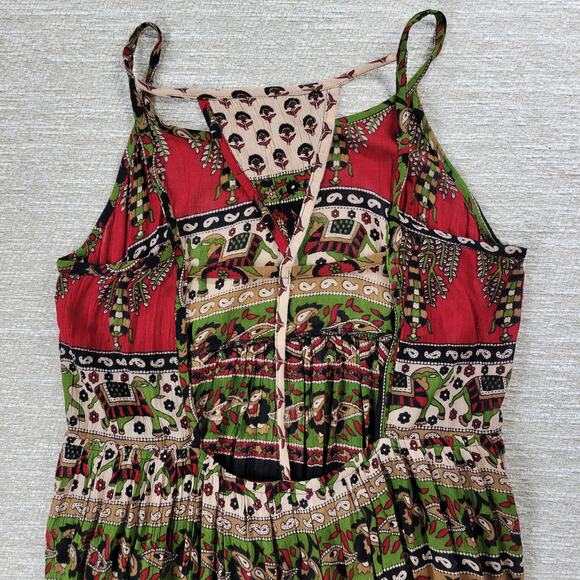 Jayli Dress Womens S Red Black‎ Elephant Paisley Open Back Festival Beach Boho - Picture 6 of 16